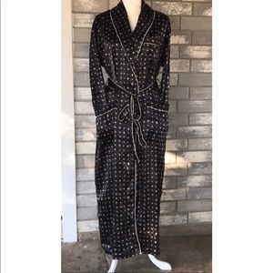 CACIQUE long black and pink robe size S